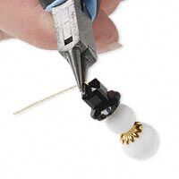 Pliers bending beaded headpin
